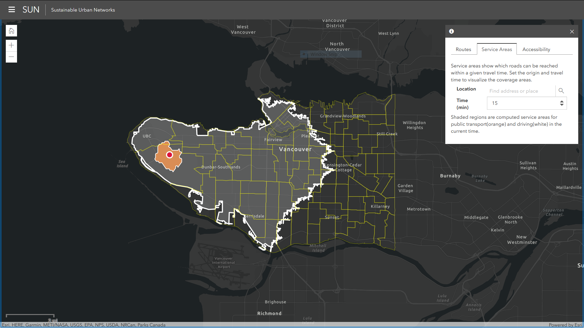 SUN Urban Network Analysis